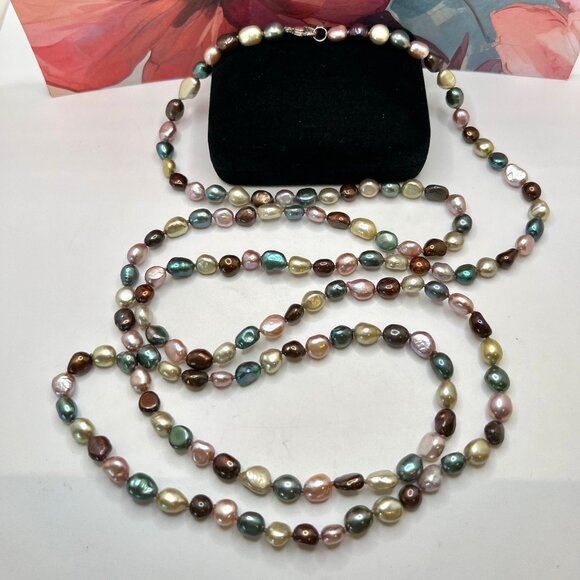 Honora 925 Multi Color Freshwater Pearl Necklace - Picture 3 of 5